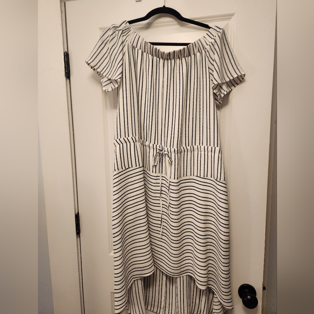 Striped Off-Shoulder Dress
